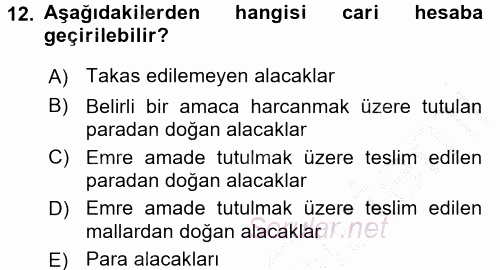 Ticaret Hukuku 2016 - 2017 Ara Sınavı 12.Soru