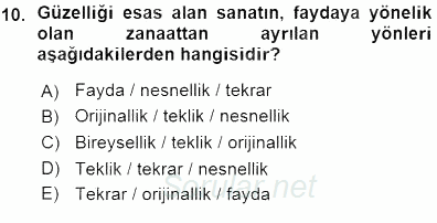Batı Edebiyatında Akımlar 1 2015 - 2016 Ara Sınavı 10.Soru
