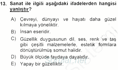 Batı Edebiyatında Akımlar 1 2015 - 2016 Ara Sınavı 13.Soru
