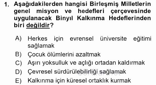 Toplumsal Cinsiyet Çalışmaları 2015 - 2016 Tek Ders Sınavı 1.Soru