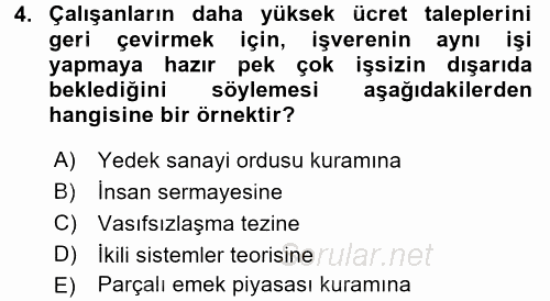 Toplumsal Cinsiyet Çalışmaları 2015 - 2016 Tek Ders Sınavı 4.Soru