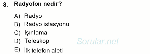 Yönetici Asistanlığı 2013 - 2014 Dönem Sonu Sınavı 8.Soru