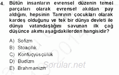 Temel İnsan Hakları Bilgisi 1 2013 - 2014 Tek Ders Sınavı 4.Soru