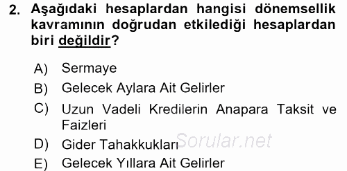 Envanter ve Bilanço 2017 - 2018 Dönem Sonu Sınavı 2.Soru