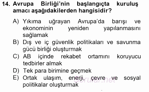 Kamu Özel Kesim Yapısı Ve İlişkileri 2013 - 2014 Tek Ders Sınavı 14.Soru