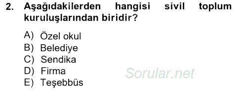 Kamu Özel Kesim Yapısı Ve İlişkileri 2013 - 2014 Tek Ders Sınavı 2.Soru