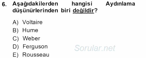 Sosyolojide Araştırma Yöntem ve Teknikleri 2013 - 2014 Ara Sınavı 6.Soru