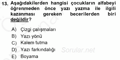 Çocuk Edebiyatı Ve Medya 2016 - 2017 3 Ders Sınavı 13.Soru