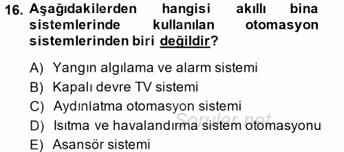 Isıtma Havalandırma ve Klima Sistemlerinde Enerji Ekonomisi 2014 - 2015 Tek Ders Sınavı 16.Soru