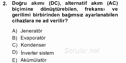 Isıtma Havalandırma ve Klima Sistemlerinde Enerji Ekonomisi 2014 - 2015 Tek Ders Sınavı 2.Soru