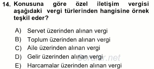 Hukukun Temel Kavramları 2 2017 - 2018 3 Ders Sınavı 14.Soru