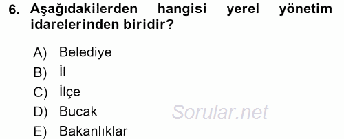 Hukukun Temel Kavramları 2 2017 - 2018 3 Ders Sınavı 6.Soru