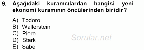 İnsan ve Toplum 2014 - 2015 Dönem Sonu Sınavı 9.Soru