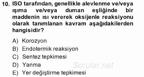 Isıtma Havalandırma ve Klima Sistemlerinde Enerji Ekonomisi 2013 - 2014 Dönem Sonu Sınavı 10.Soru