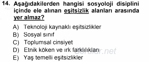 Davranış Bilimleri 1 2012 - 2013 Dönem Sonu Sınavı 14.Soru