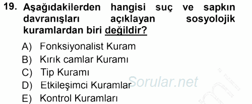 Davranış Bilimleri 1 2012 - 2013 Dönem Sonu Sınavı 19.Soru