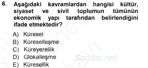 Davranış Bilimleri 1 2012 - 2013 Dönem Sonu Sınavı 6.Soru