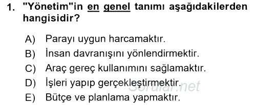 Sınıf Yönetimi 2017 - 2018 Ara Sınavı 1.Soru