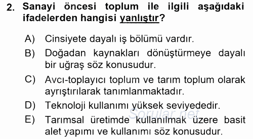 Çağdaş Sosyoloji Kuramları 2017 - 2018 Dönem Sonu Sınavı 2.Soru