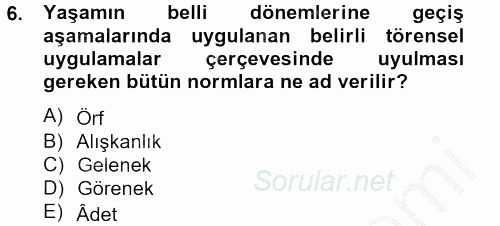 Kültürlerarası İletişim 2012 - 2013 Ara Sınavı 6.Soru