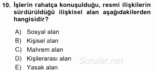 Halkla İlişkiler Ve İletişim 2017 - 2018 Ara Sınavı 10.Soru