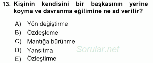 Halkla İlişkiler Ve İletişim 2017 - 2018 Ara Sınavı 13.Soru