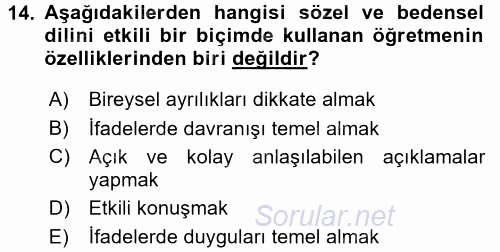 Halkla İlişkiler Ve İletişim 2017 - 2018 Ara Sınavı 14.Soru