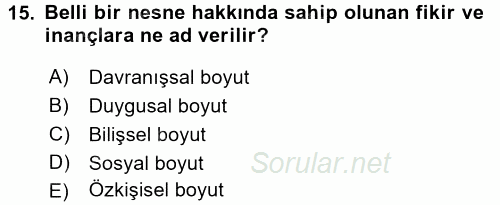 Halkla İlişkiler Ve İletişim 2017 - 2018 Ara Sınavı 15.Soru