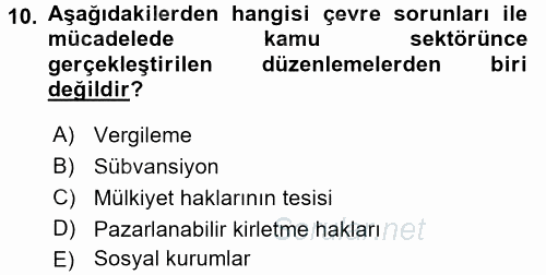 Maliye Politikası 2 2015 - 2016 Tek Ders Sınavı 10.Soru