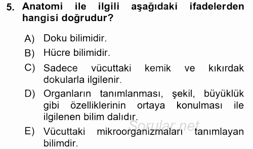 Bakım Elemanı Yetiştirme Ve Geliştirme 2 2015 - 2016 Ara Sınavı 5.Soru