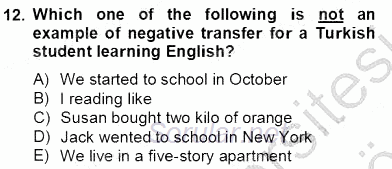Dilbilim 2 2012 - 2013 Dönem Sonu Sınavı 12.Soru