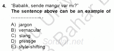 Dilbilim 2 2012 - 2013 Dönem Sonu Sınavı 4.Soru