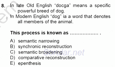 Dilbilim 2 2012 - 2013 Dönem Sonu Sınavı 8.Soru