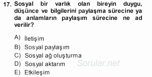 Perakende Yönetimi 2013 - 2014 Dönem Sonu Sınavı 17.Soru