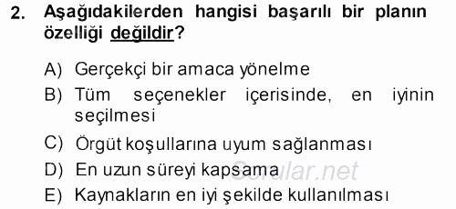 Perakende Yönetimi 2013 - 2014 Dönem Sonu Sınavı 2.Soru