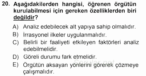 Perakendecilikte Müşteri İlişkileri Yönetimi 2012 - 2013 Dönem Sonu Sınavı 20.Soru