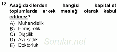 Toplumsal Yaşamda Aile 2012 - 2013 Ara Sınavı 12.Soru