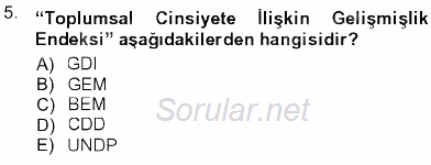 Toplumsal Yaşamda Aile 2012 - 2013 Ara Sınavı 5.Soru