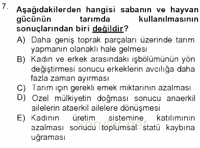 Toplumsal Yaşamda Aile 2012 - 2013 Ara Sınavı 7.Soru