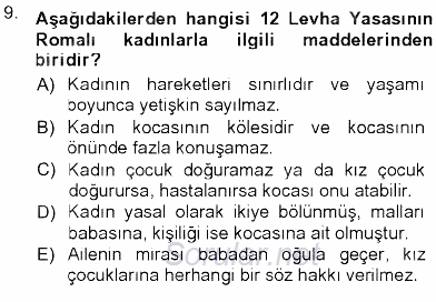 Toplumsal Yaşamda Aile 2012 - 2013 Ara Sınavı 9.Soru