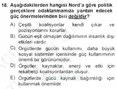 Organizasyonlarda Davranış 2012 - 2013 Dönem Sonu Sınavı 18.Soru