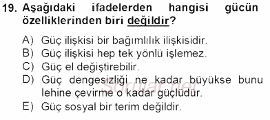 Organizasyonlarda Davranış 2012 - 2013 Dönem Sonu Sınavı 19.Soru