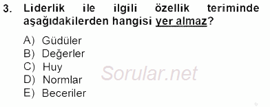 Organizasyonlarda Davranış 2012 - 2013 Dönem Sonu Sınavı 3.Soru