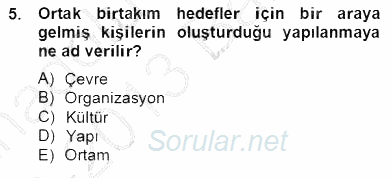 Organizasyonlarda Davranış 2012 - 2013 Dönem Sonu Sınavı 5.Soru