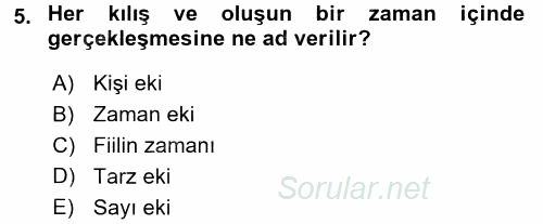 Osmanlı Türkçesine Giriş 2 2015 - 2016 Dönem Sonu Sınavı 5.Soru