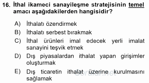 Girişimcilik 2016 - 2017 Dönem Sonu Sınavı 16.Soru