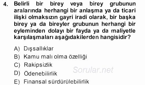 Sağlık Sigortacılığı 2013 - 2014 Dönem Sonu Sınavı 4.Soru