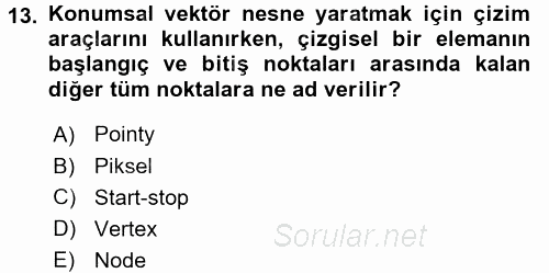 Coğrafi Bilgi Sistemleri 2015 - 2016 Ara Sınavı 13.Soru