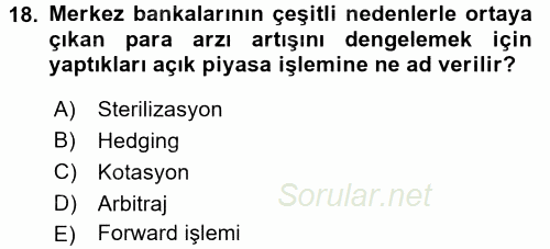 İktisada Giriş 2 2017 - 2018 Dönem Sonu Sınavı 18.Soru