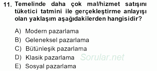 Radyo ve Televizyon İşletmeciliği 2013 - 2014 Dönem Sonu Sınavı 11.Soru